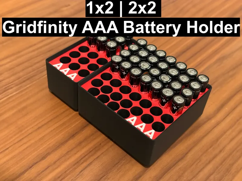 Gridfinity AAA Battery Holder