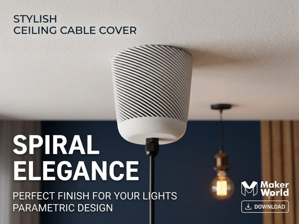 Modern Parametric Lamp Canopy (Spiral Rosette)