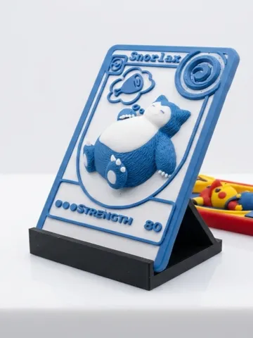Letrero o emblema decorativo: 3D Dreaming Snorlax TCG Card / Relief-Karte — vista de referencia 2
