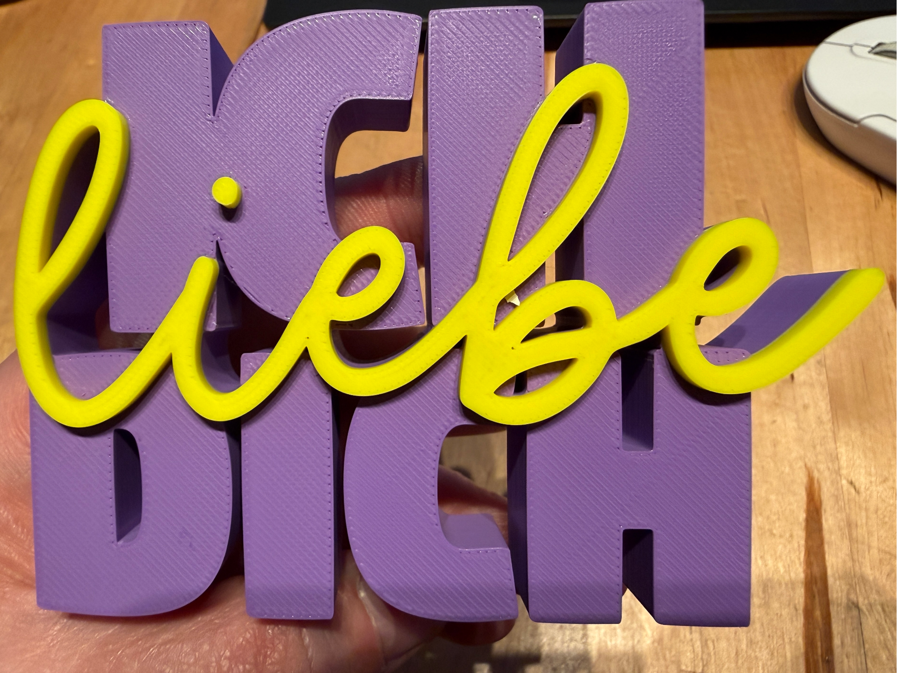 ICH liebe DICH Schriftzug