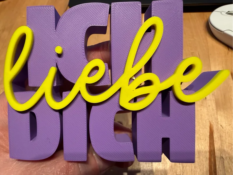 ICH liebe DICH Schriftzug