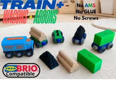 Tran and wagons for wooden tracks brio ikea noAMS