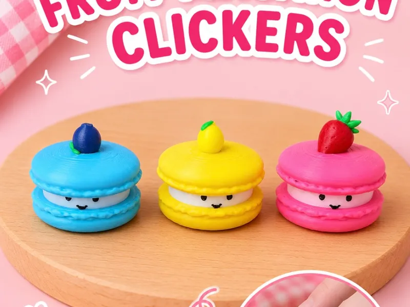 Cute Fruit Macaron Clickers set of 3 