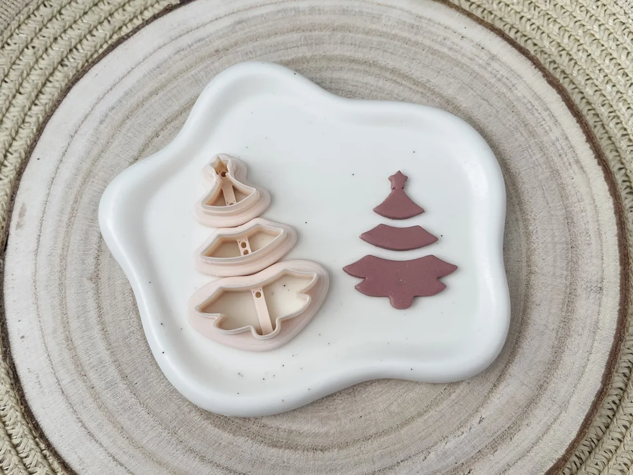 Christmas Tree Polymer Clay Earrings Cutter view 2
