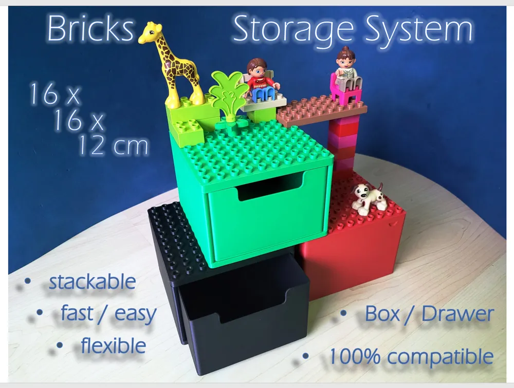 Brick Box Storage System (stackable) by H2Jack Concepts MakerWorld ...