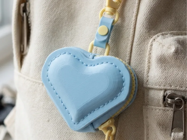 Cute Heart Pouch Keychain & Backpack Charm