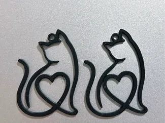 Orecchini Gatto Stilizzato con Cuore