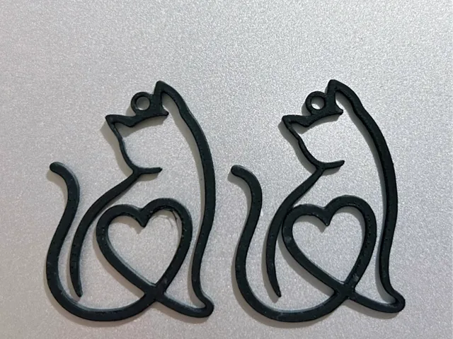 Orecchini Gatto Stilizzato con Cuore