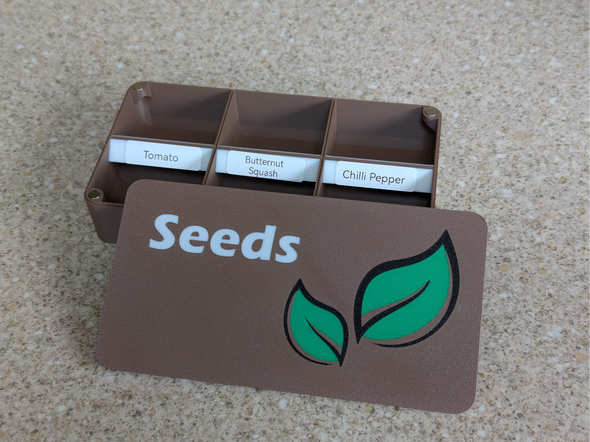 Seed Organiser Box With Labels & Magnetic Fixing