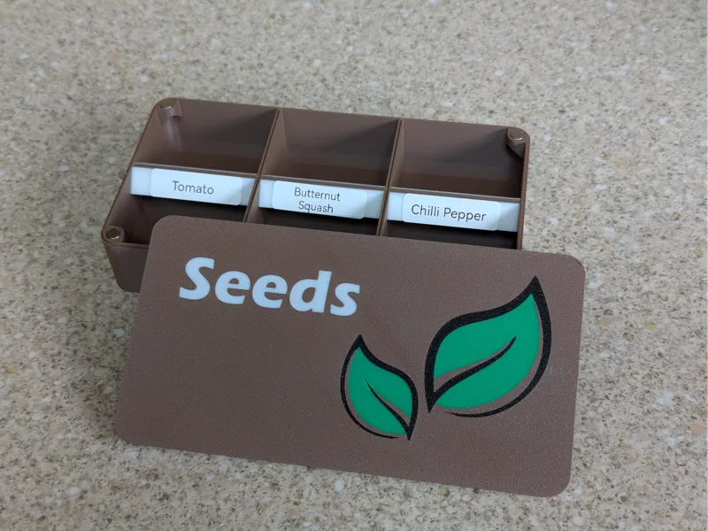 Seed Organiser Box With Labels & Magnetic Fixing