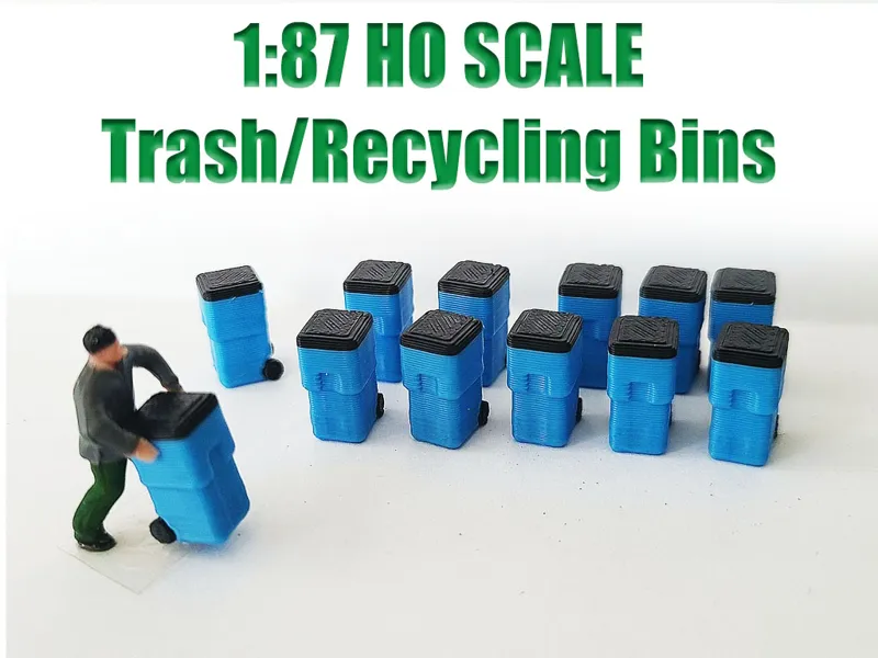 1:87 Scale Ho Scale Trash Recycling Bin