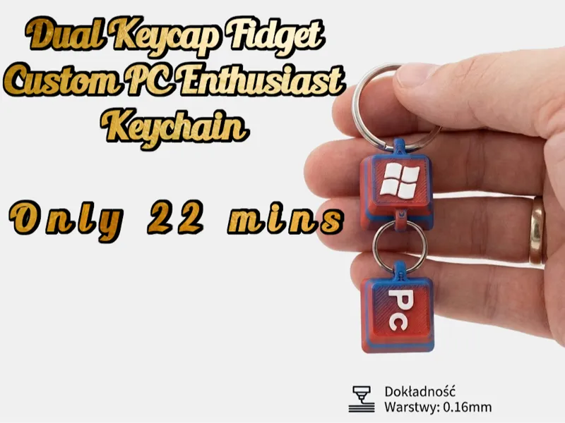 Dual Keycap Fidget Custom PC Enthusiast Keychain