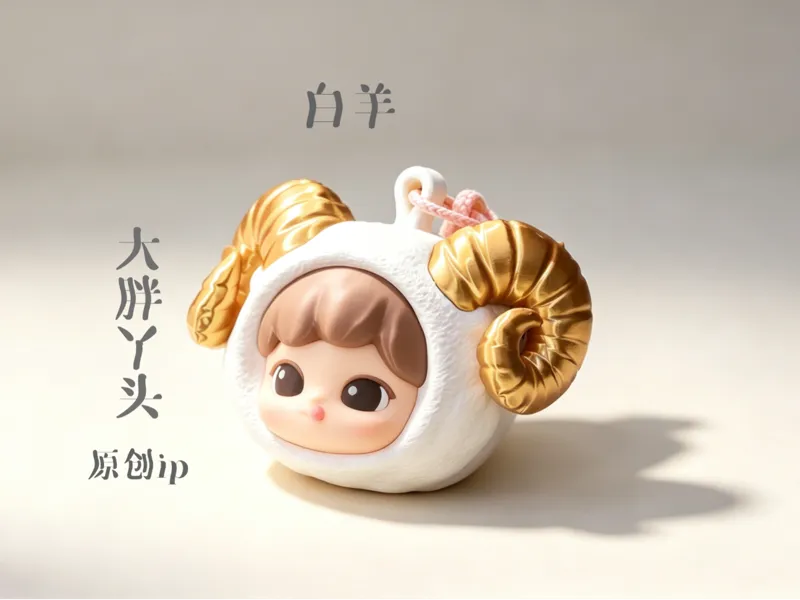 大胖丫头—白羊头部挂件公仔摆件手办 全分件