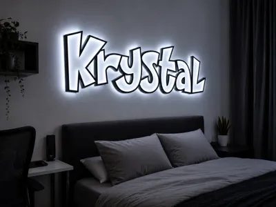 3D LED Name Sign - Custom Lightbox - Krystal