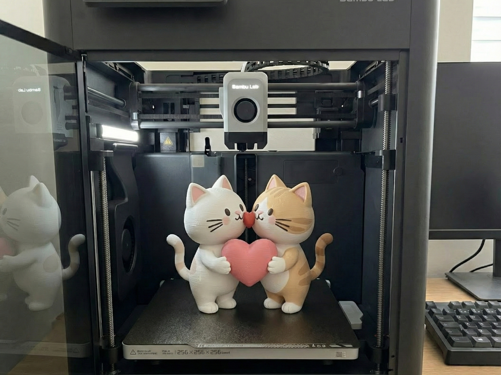 Cute Valentine Kissing Cats Figure