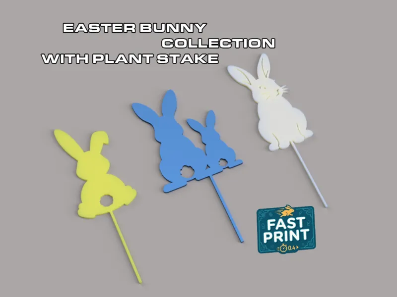 Easter Bunny Collection with Plant Stake
