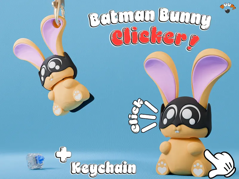 Easter Batman Bunny Fidget Clicker + Keychain