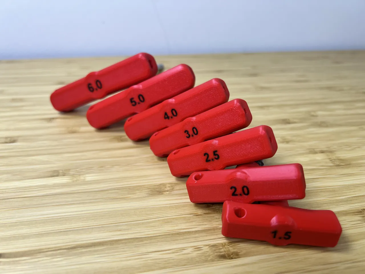 Allen key handles - Print in Place ( Metric ) view 3
