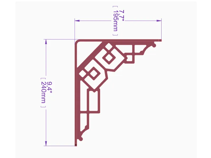 #003 Art Deco  Shelf Bracket