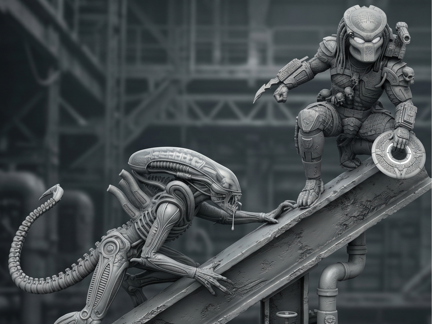 Alien vs. Predator Diorama - Industrial Scene