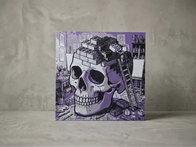 Brick Skull - Hueforge Art 