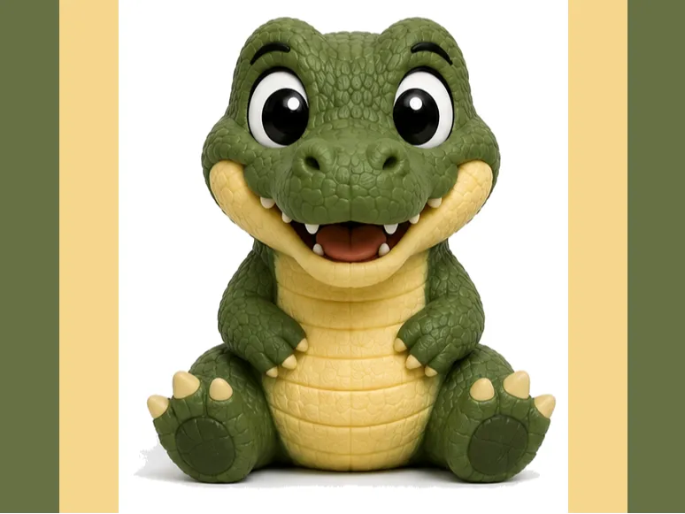 Cute Baby Crocodile 4-Color & Single-Color Print