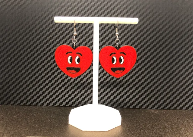 Smiling heart earrings, AMS, 0.4 mm nozzle