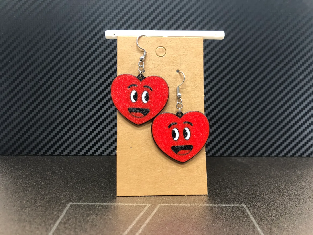 Smiling heart earrings, AMS, 0.4 mm nozzle view 2