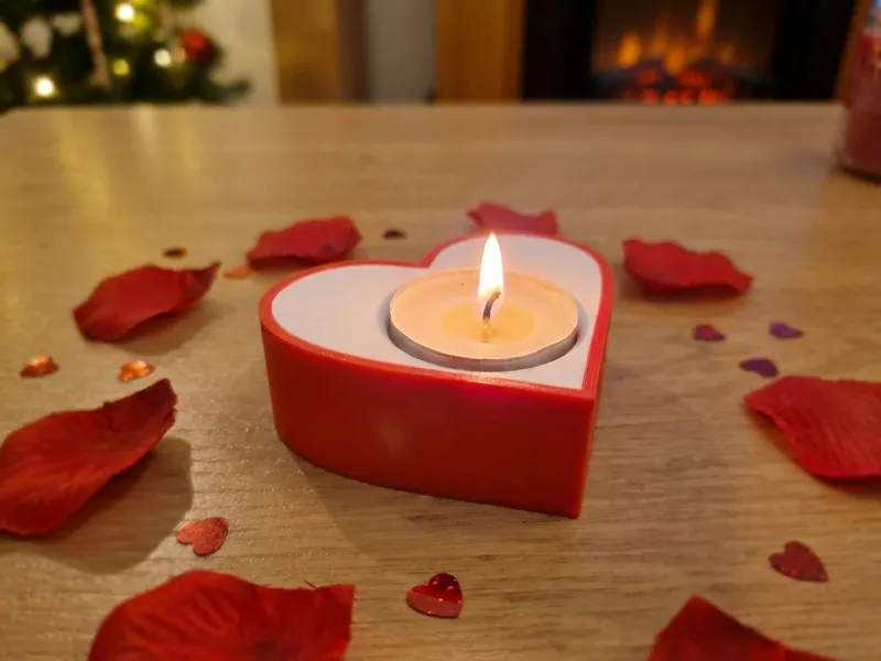 Heart candle holder for tea lights