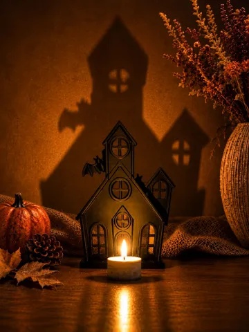 Accesorio de iluminación decorativa: Haunted House Tealight Holder — vista de referencia 3