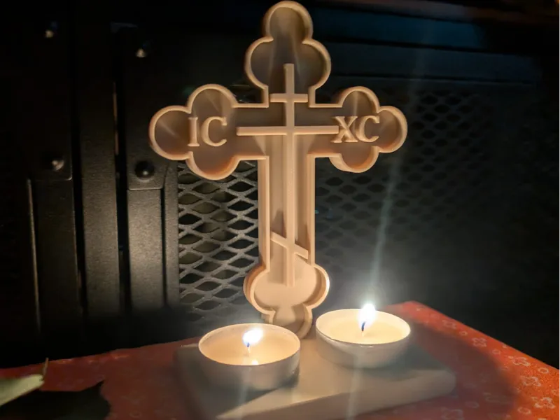Sabbath/Shabbat Candle Holder & Cross