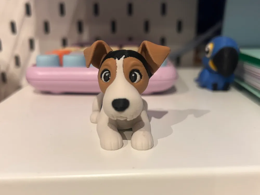 Modelo para impresión 3D: Flexi Fox Terrier dog. Referencia del modelo original.