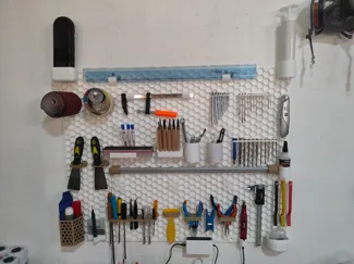 Modular Honeycomb Wall Organizer for Tools