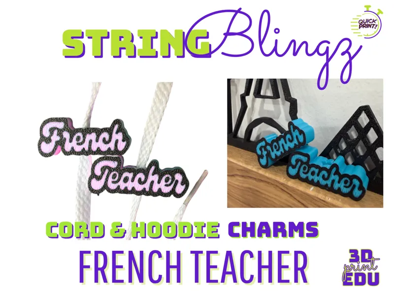 French Teacher StringBlingz | Hoodie Cord Charms