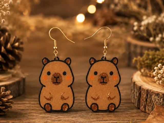 Cute capybara earrings
