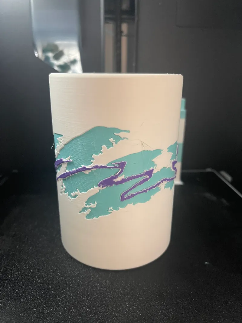 90's Styrofoam "Jazz" Pattern Beer Koozie