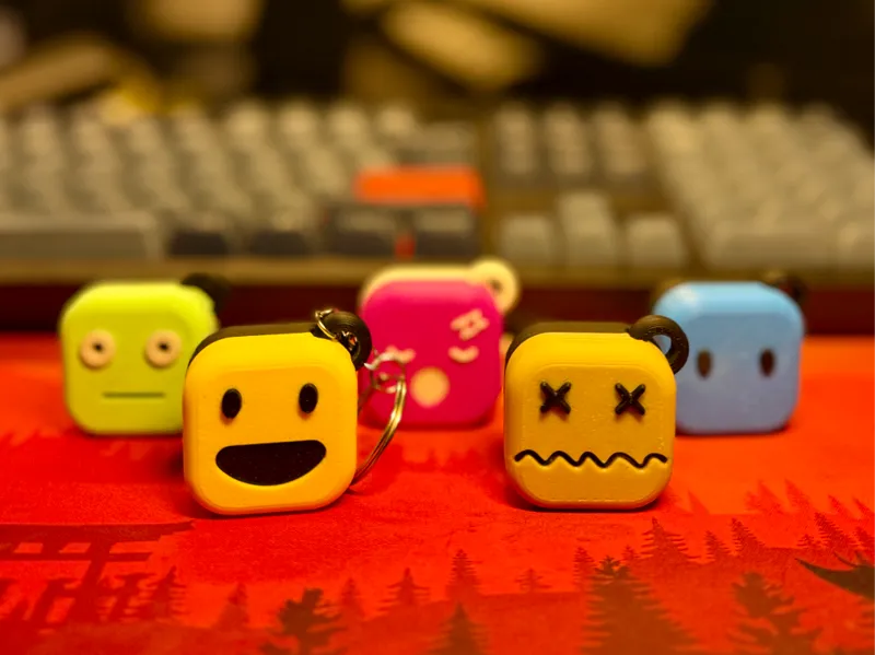 Square Face Emoji Collection Keychain