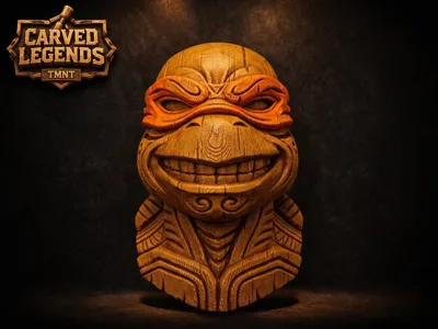 TMNT Michelangelo Mask – Carved Legends Wall Art