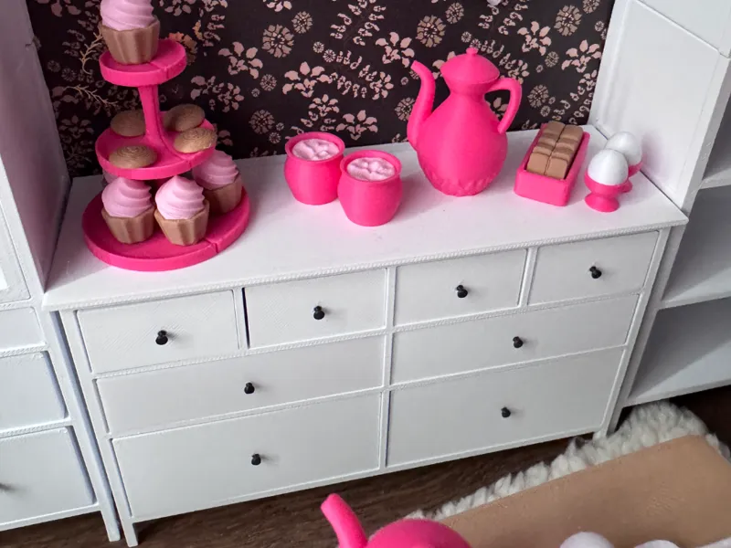 Moderne Mini-Kommode Schubladen Puppenhaus