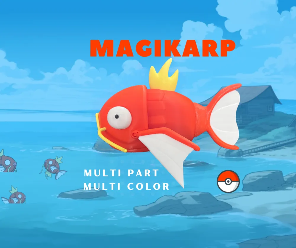 Magikarp Articulated Multi Color Part Pokemon Remixed by Robythedoct46 ...