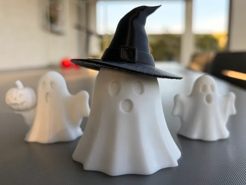 Halloween Ghost with Witch Hat