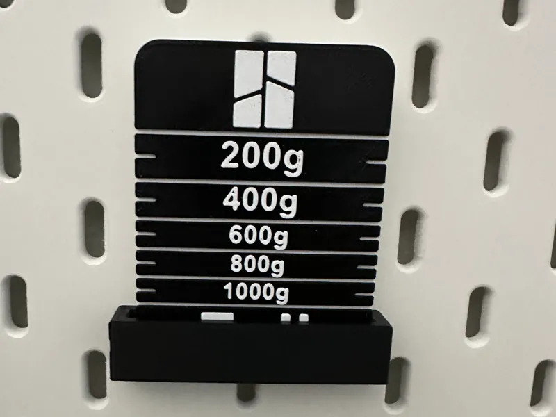 Ikea Skadis filament gauge holder
