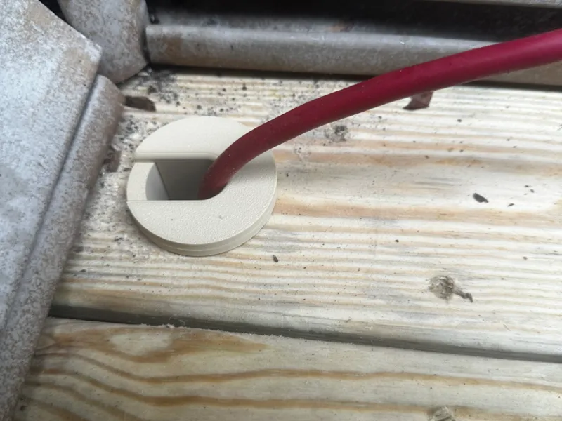 Deck extension cord pass-through (2in)