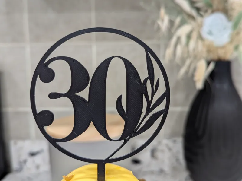 30th Birthday Cake Topper - Floral