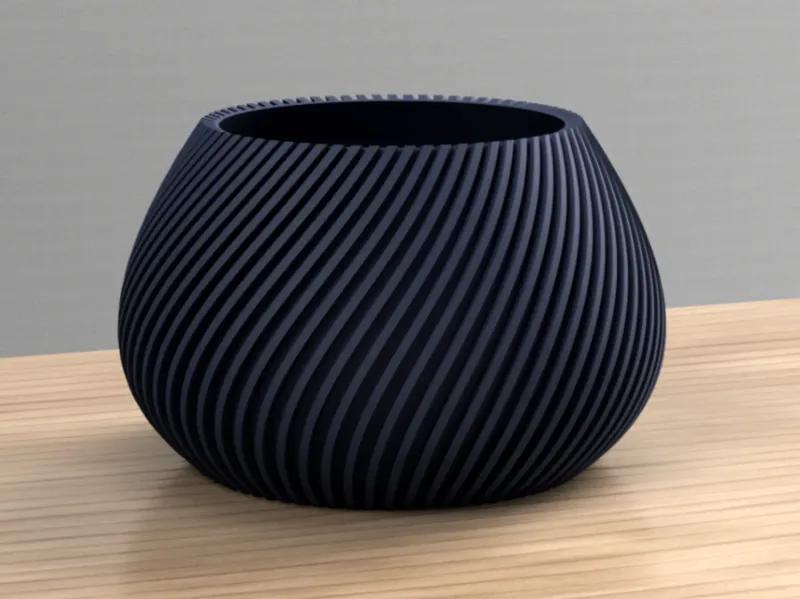 Modern ribbed Planter Plant Pot Vase V1