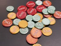 four coin colours + white for font, low filament change AMS