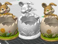 Lapin de Pâques et son œuf — pot et coupelle — photo 2