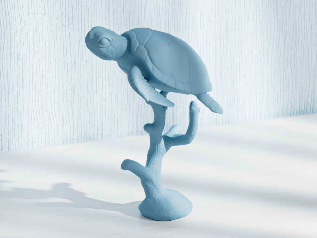 Suspended Coral Turtle | Decorative 3D Print