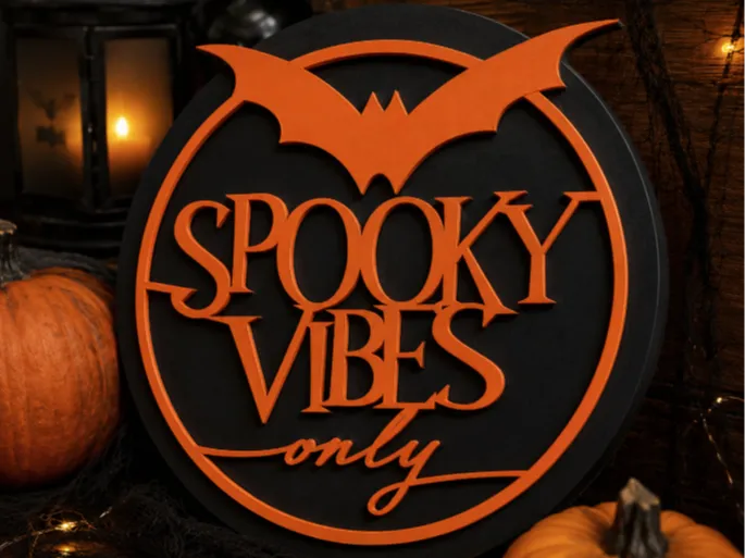 Spooky Vibes Only - Halloween Round Sign