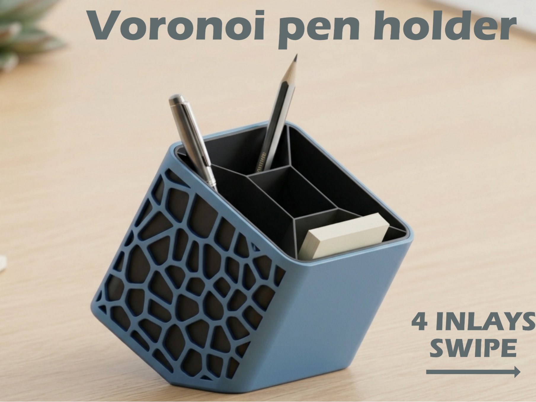 Office Desk Organizer - Pen holder - Voronoi